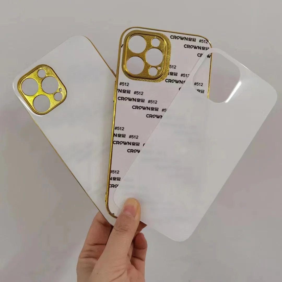 Wholesale 2D TPU Cover Sublimation Cellphone Case for iPhone 13 Pro Electroplate 2D Blank Sublimation Phone Cases Gold