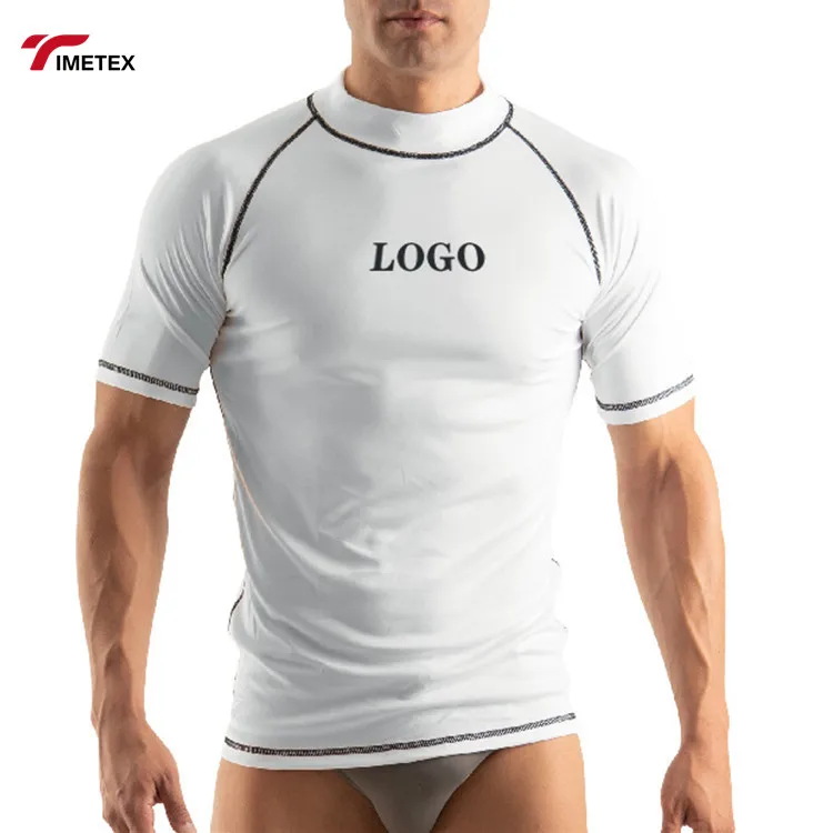 Custom Fabric Logo Raglance Sleeve Anti-UV EN 13758-2 Test Rash Guard For Men