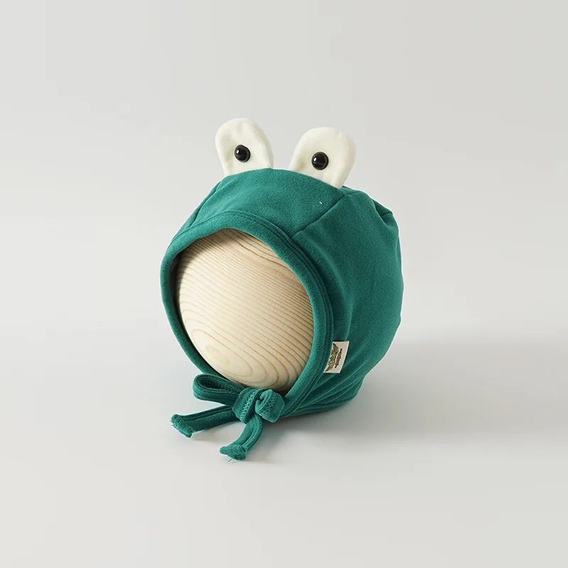 Solid color cute cartoon design newborn baby cap big eyes frog design baby boy cap solid color baby girl cap