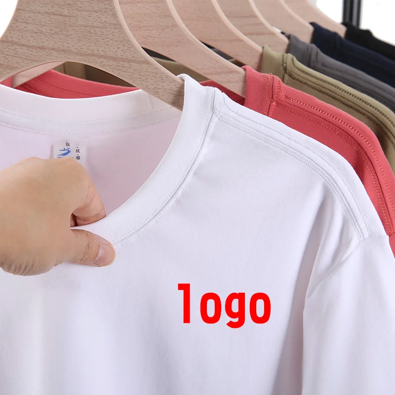 High Quality Solid Color Blanks Cotton Custom Printed Plain Round Neck T Shirt Graphic T Shirts