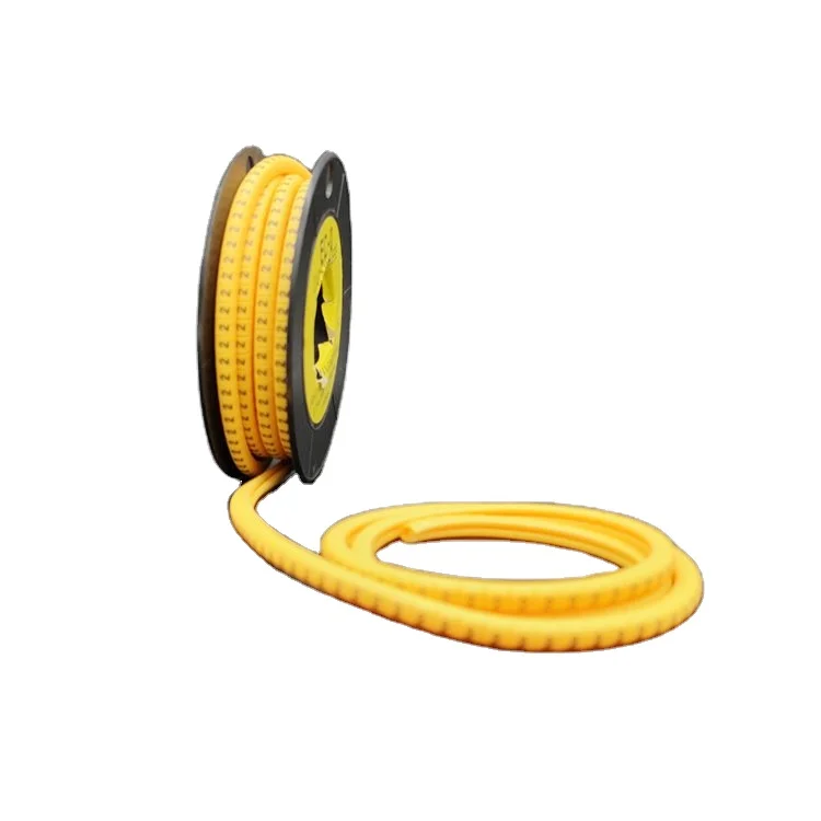 Yellow PVC 0.75-1.5mm Number Letters Cable Marker Strip For Wire Cable