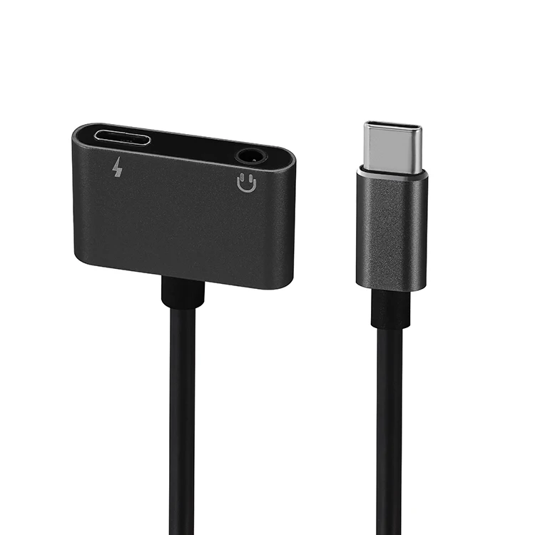 2 в 1 Тип c до 3,5 мм разъем для наушников и Тип c Женский аудио адаптер сплиттер для телефона