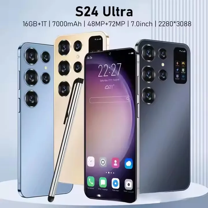 S24 + 5G Jie мобильный телефон 3 Мобильный 1500 4 SIM 16GB 512GB экран смартфон