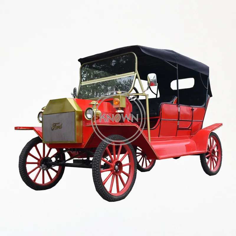 2024 Classic Retro Car for Golf Course Red Used Electric Golf Carts Viewing Celebration Truck for Sale