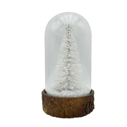 White Christmas Tree LED glass dome Christmas gift home decoration For Sale