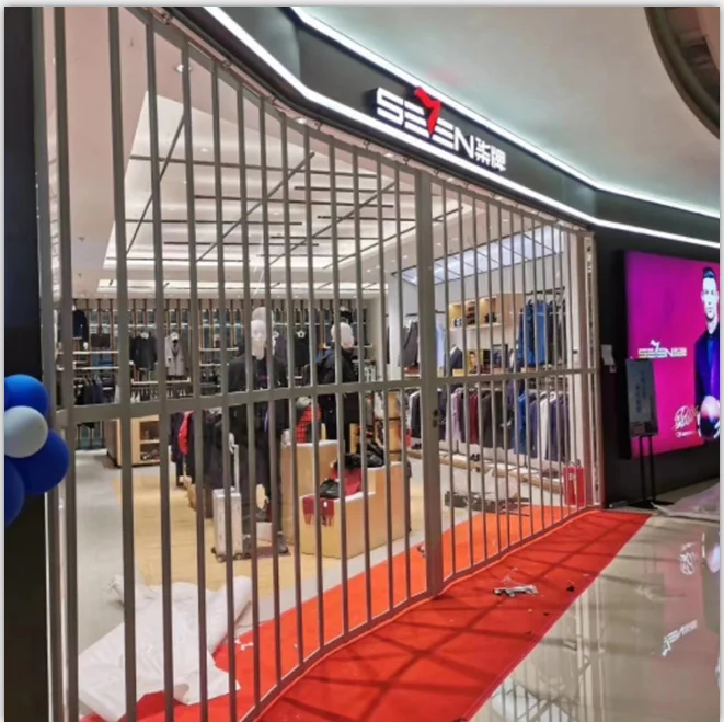 Aluminum transparent arc partition folding door custom PC crystal security anti-theft transparent Roll-up door