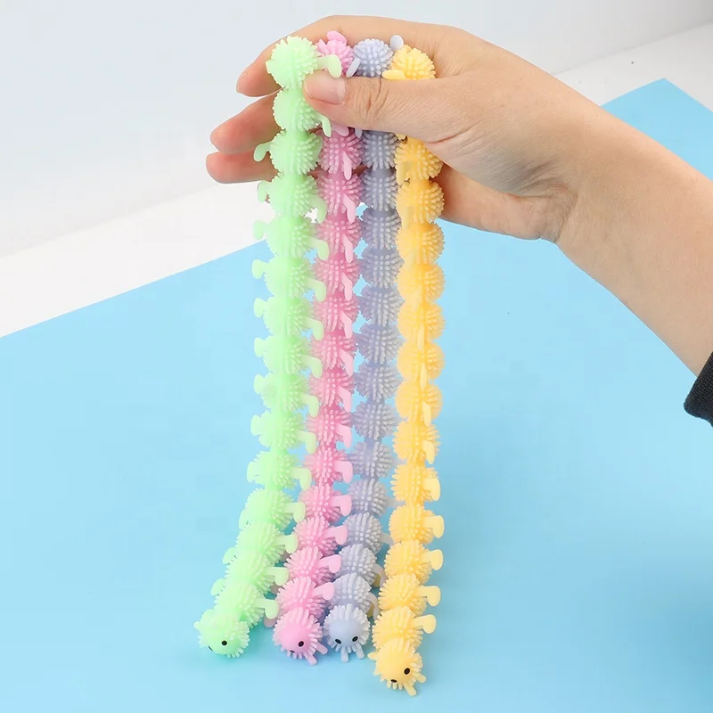 
Huayi TPR Super Stretchy GLowing in the Dark Centipede toy Colorful Fidget sensory toy for stress relief 