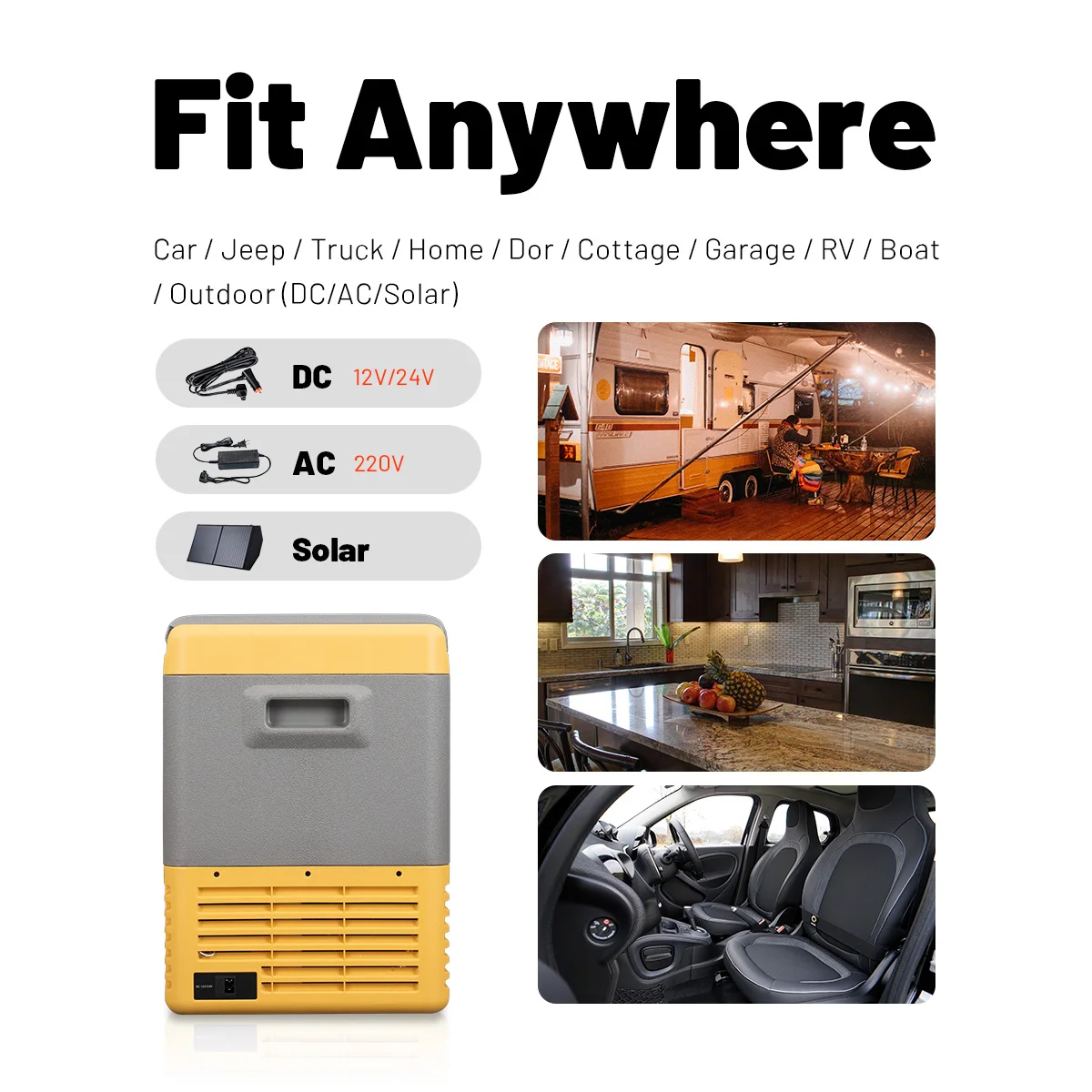 Alpicool CLD Series Dual Zones Cooler Removable Door Design Freezer Portable Camping Car Fridge 12V Dual Use Refrigerator