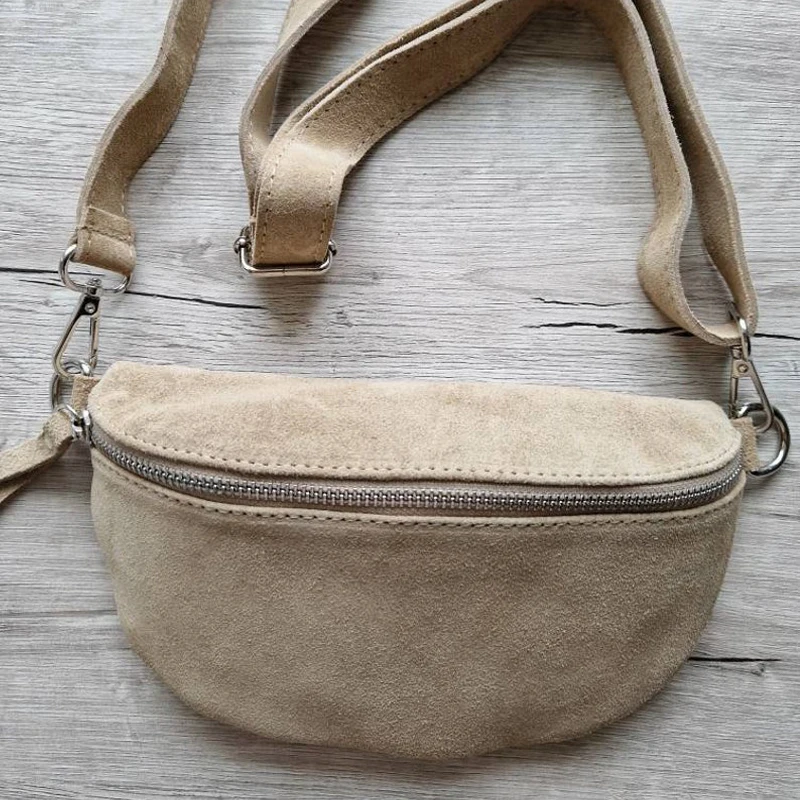 Wholesale Custom Belly Bag Suede Leather Bum Bags Women Fanny Pack Crossbody Belt Bag