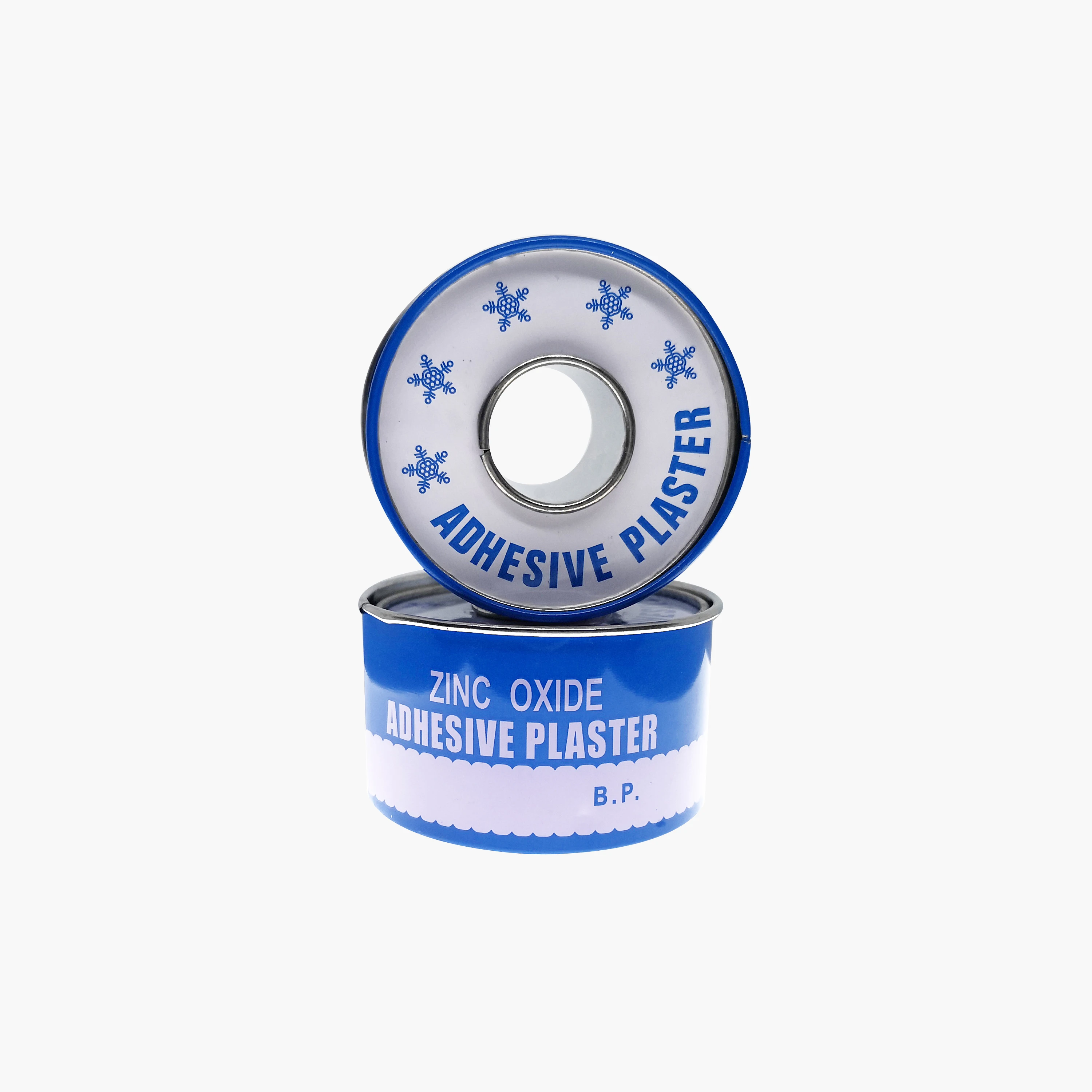 2.5cmx5m zinc oxide medical adhesive plaster with metal tin pack snowflake iron tin box tinplate tape