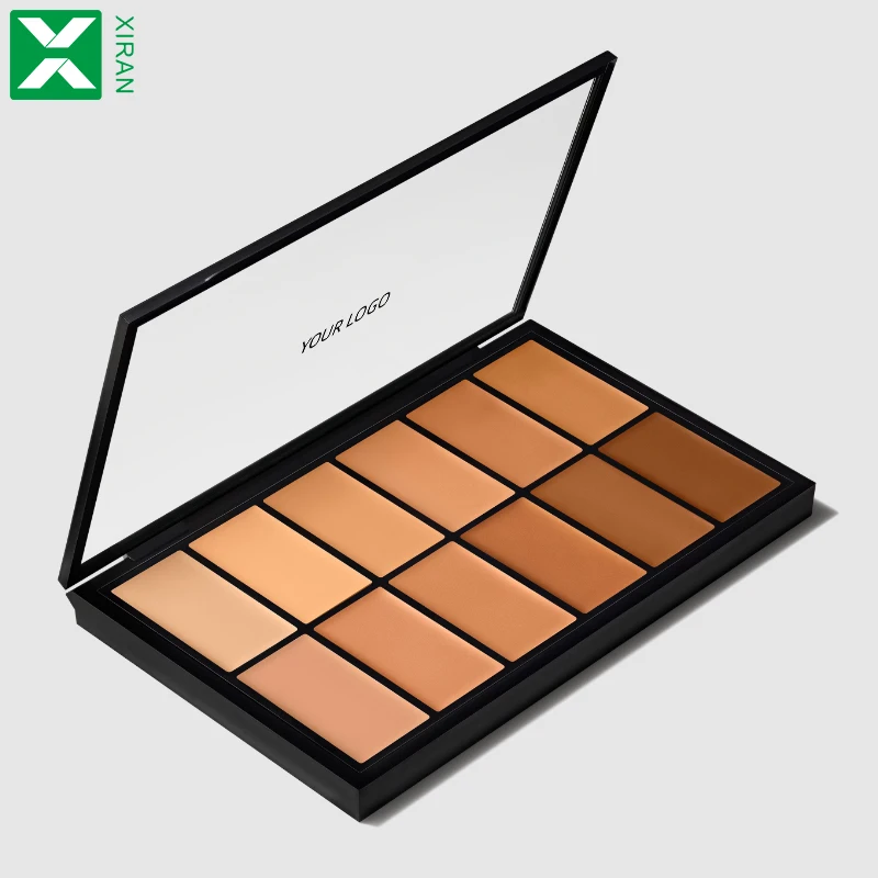 Matte Face Foundation Powder Makeup Private Label Vegan 12 Colors Multi-Use Cream Foundation Concealer Contour Palette