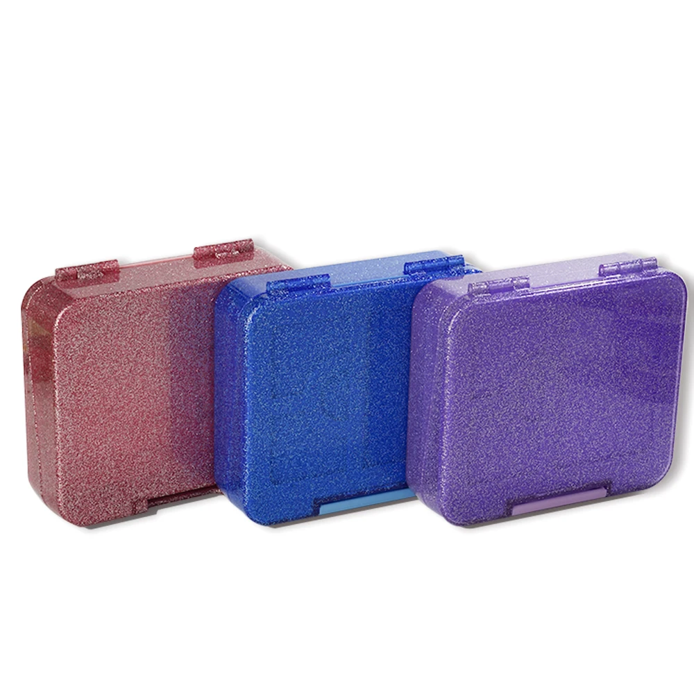 Bento Lunch Boxes Glitter Purple 4 Compartment Mini Food Container Lunch Box Child Snack Bento Box For Kids School