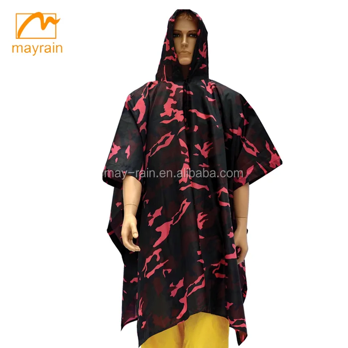 Green Waterproof Rain Poncho Multi-Functional raincoat Full Printing Breathable Travel Party