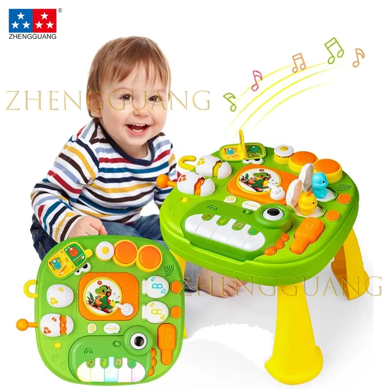 Zhengguang Multifunctional Dinosaur Piano Puzzle Game Learning Table Toys Baby Sensory Busy Board Montessori Toys for Toddler