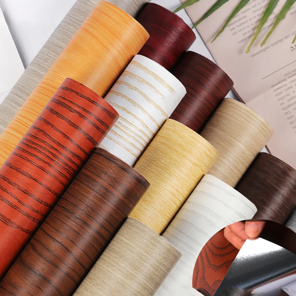 Wholesale Wood Grain Stick Film Self-Adhesive Panel for living room Wood Textured 3D Wallpaper for wall