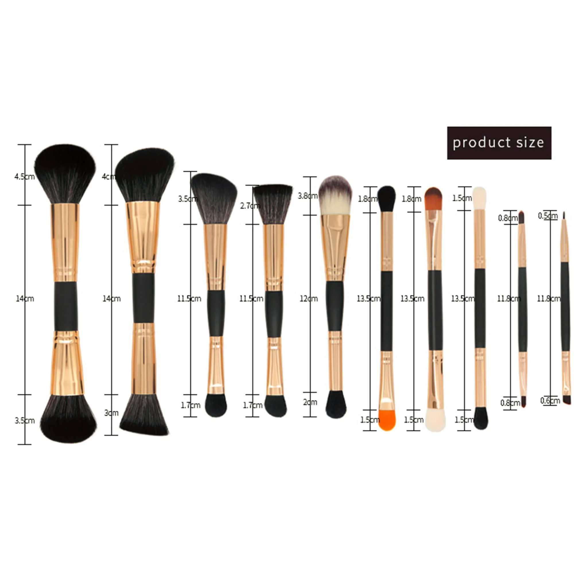 10pcs double head makeup brush set 2023 dual new hot selling make up brush set dual side cosmetics brushes sets