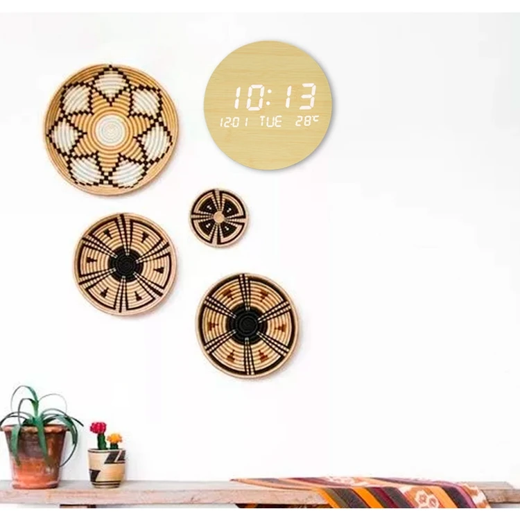 
Customizable high quality new design digital large led wall clock with led display 