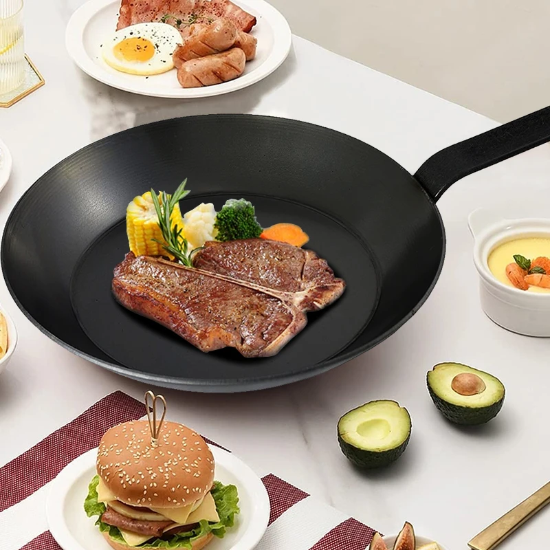 Кухонный набор кухонная посуда сковорода для жарки из нитрита Сковорода Из Черной углеродистой стали