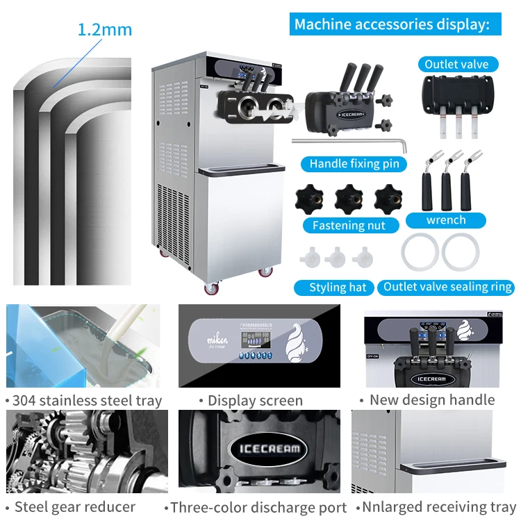 GQ-25FB Hot sale 304 stainless steel Commercial soft Ice Cream Machine/neue Softeis-Eismaschine,nieuwe soft serve ijsmachine