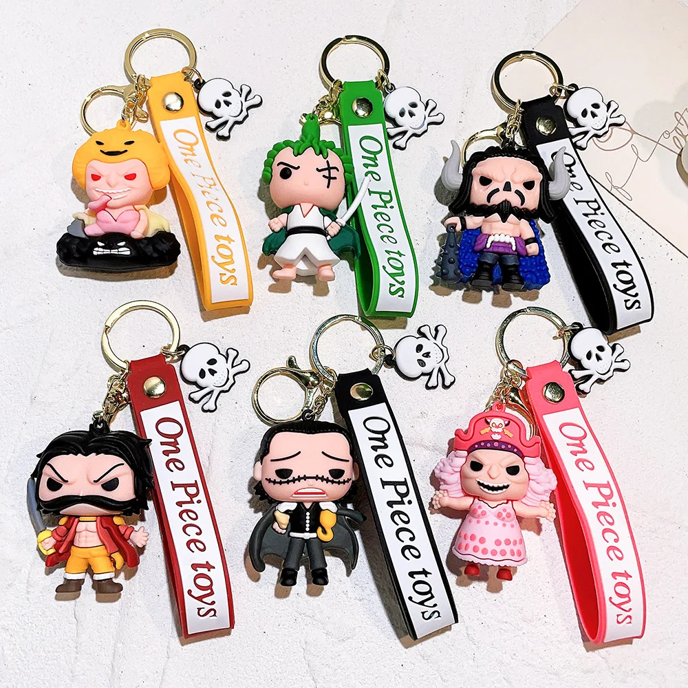 20 Designs High Quality Anime Keychain Accessories Luffy Nika PVC Rubber keychains Cosplay Car Key Backpack Keychains
