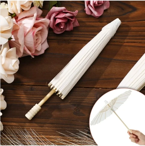 Paper Brida Chinese Paper Umbrellas White DIY Umbrella Photography Props paper umbrellas for wedding