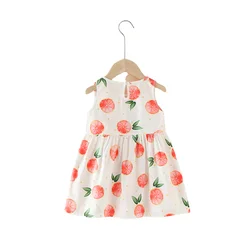 Summer Toddler Girls Dresses Kids clothing Sleeveless Cute Print Flower Girl Dress Kids Birthday dresses for girls