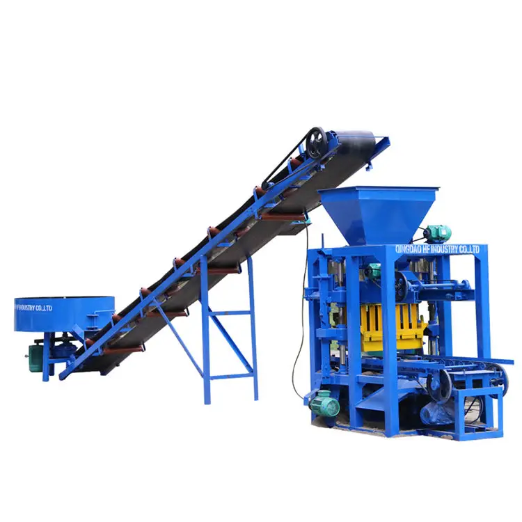 QT4-26 concrete mud brick making machine paver block machinery