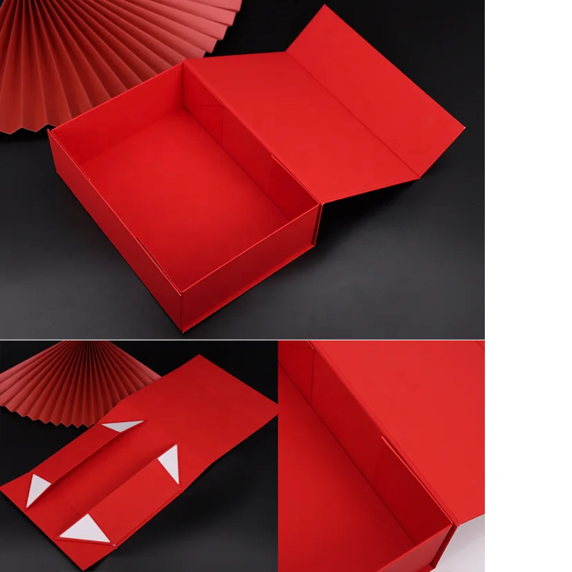 Custom logo printed cardboard folded luxury rigid packaging large magnetic basket gift box