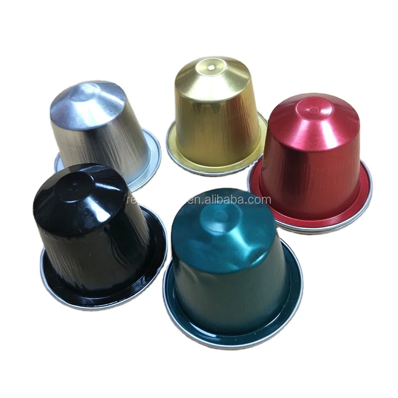 Empty pure Aluminium foil coffee capsule with cover