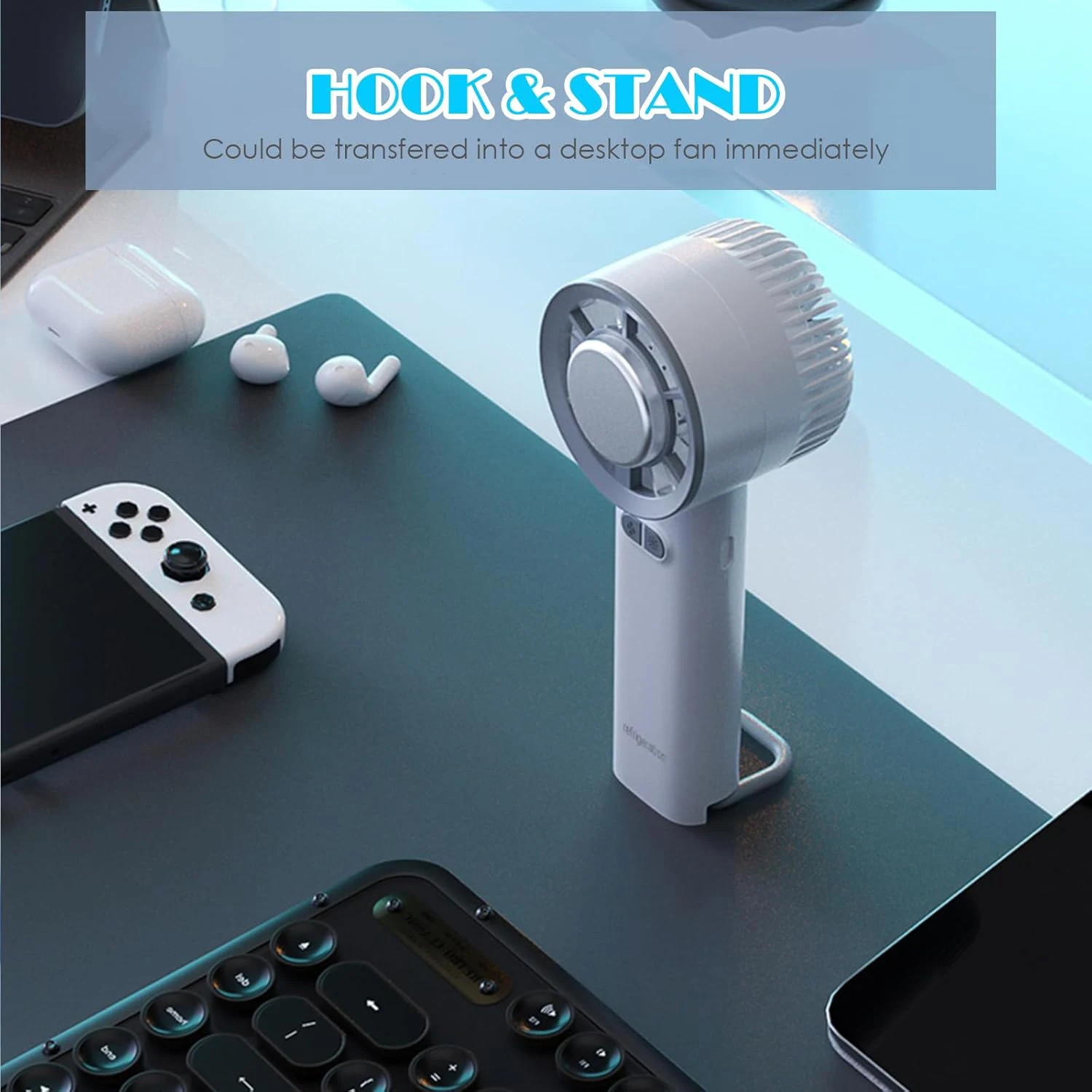 Ice Cooling Handheld Fan 3s Instant Cool Down Refrigerating Ice Rubbing Pad Portable Mini Air Conditioner Fan