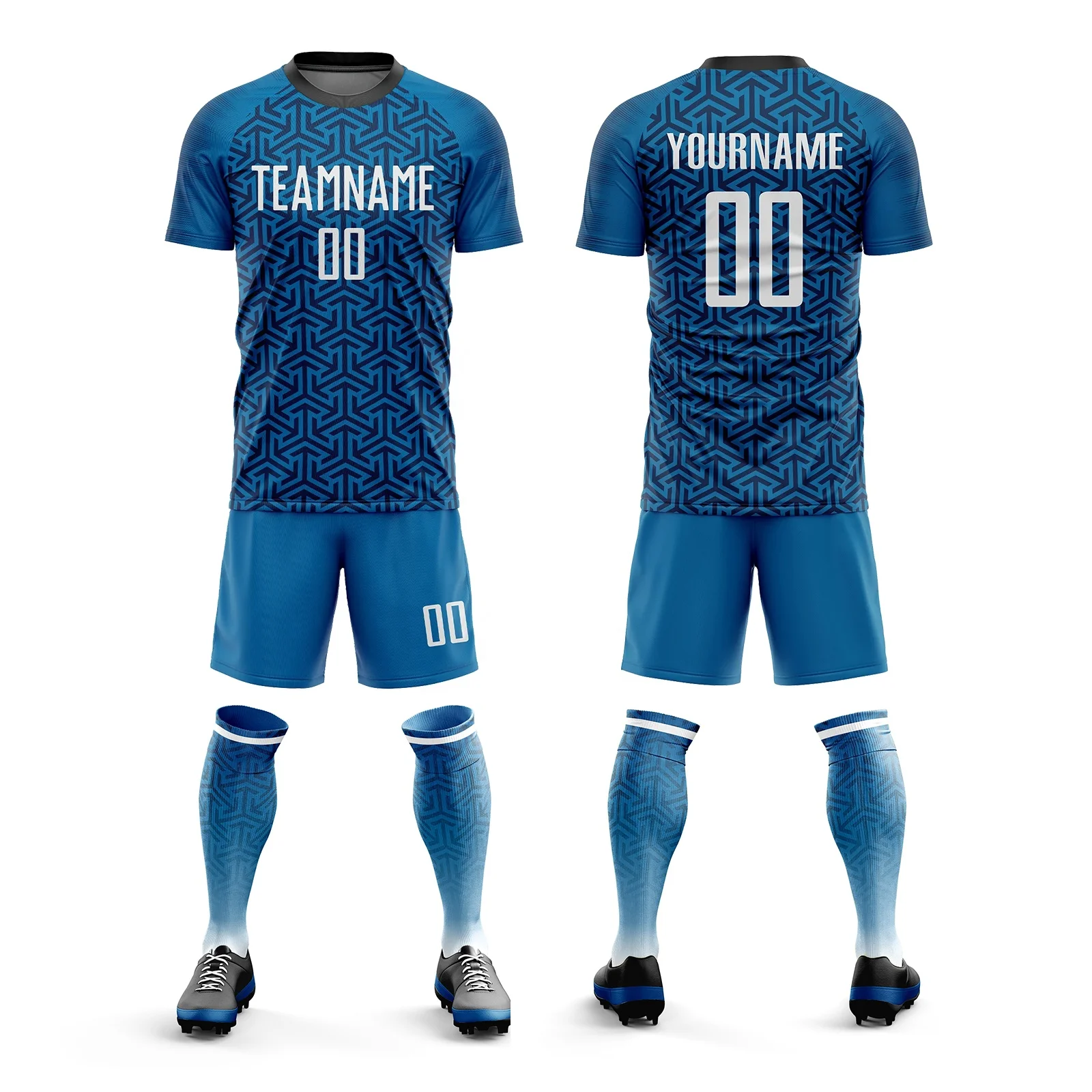 Luson Wholesale Youth Football Uniforms Soccer Jersey Football Shirt 1:1  Full Team Set Custom Soccer Jersey