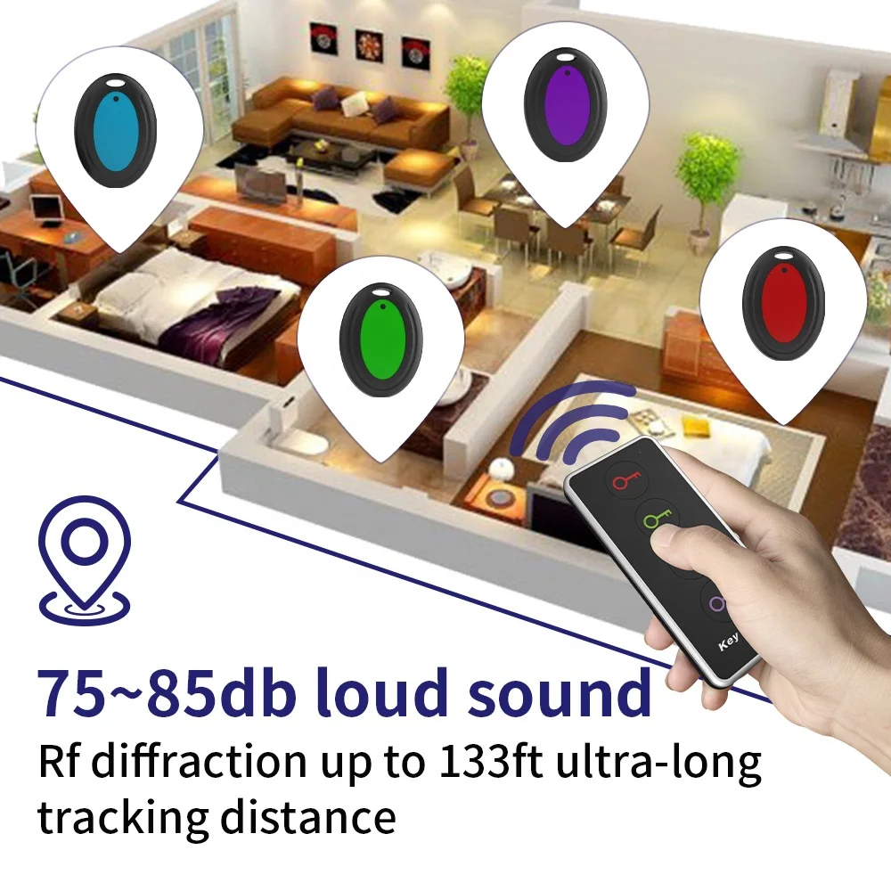 New Wholesale Christmas Gadgets Remote Smart Key Finder Wireless 4 Receivers With Night Light