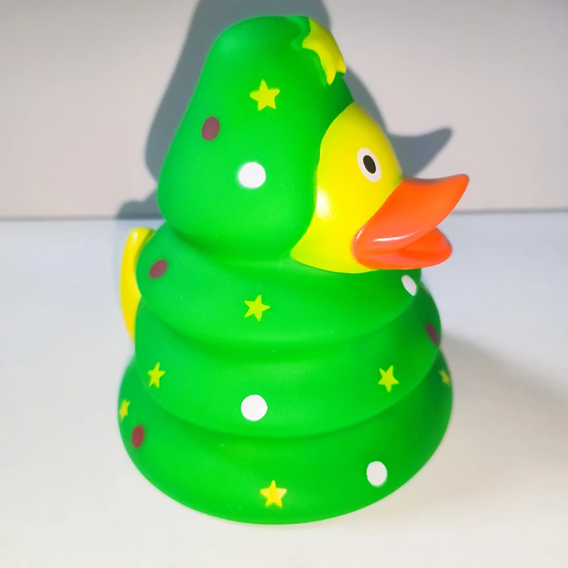 Promotional Custom Plastic Toy Eco-friendly Novelty Christmas Rubber Duck for Decoration