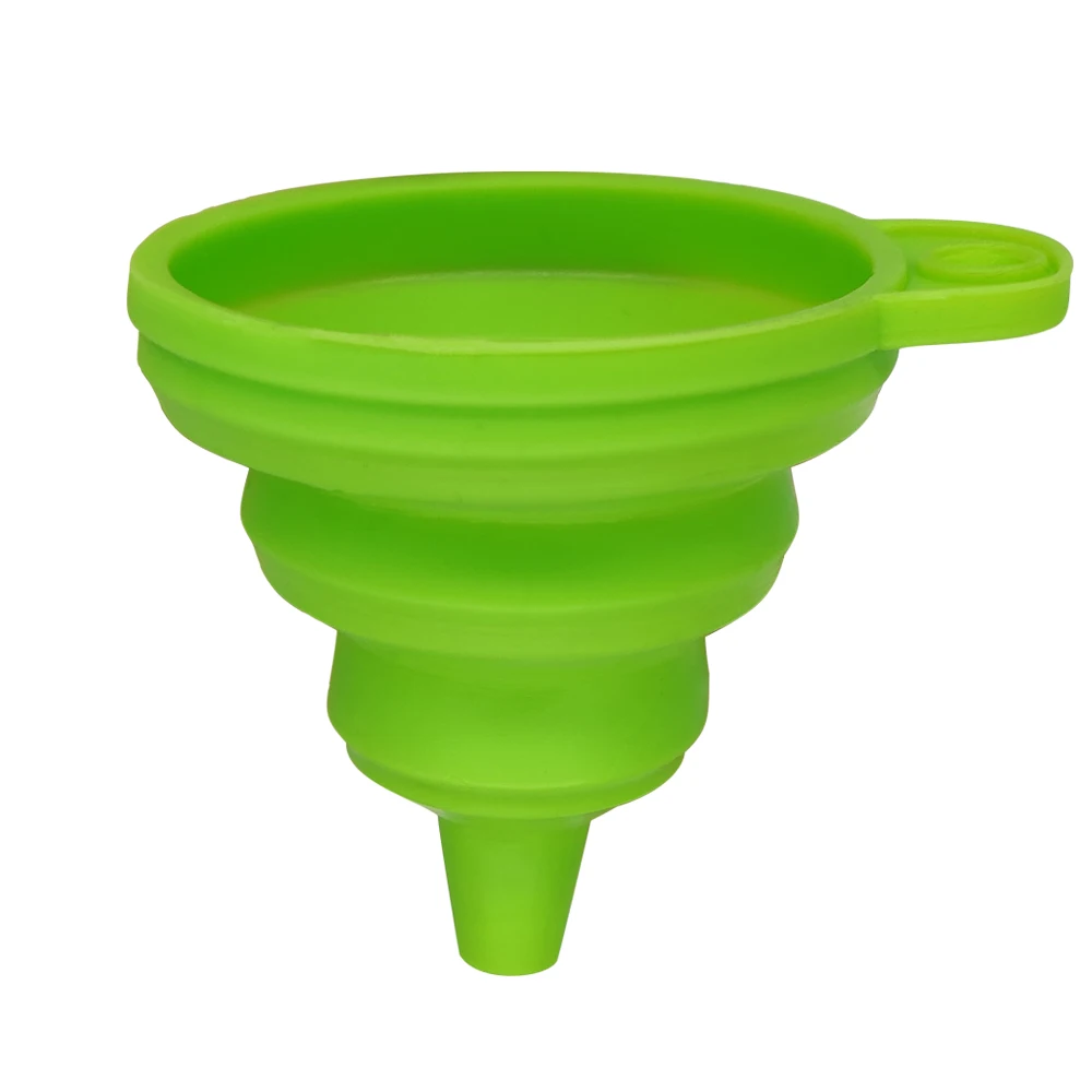 Wholesale High Quality Large Size Foldable Funnel Easy to use Kitchen Silicone Collapsible Funnel