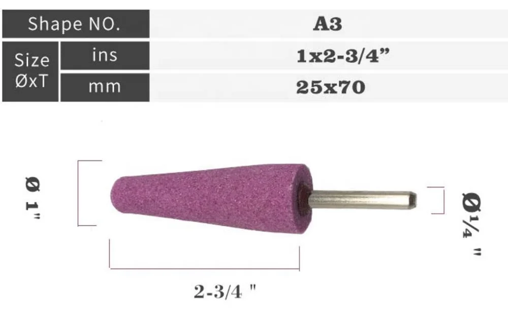 Free samples for A3 25x70mm mounted stone ceramic grinding wheel
