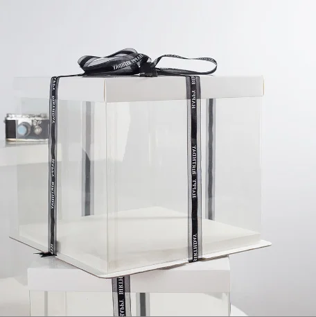 4 6 8 10 12 Tall Wedding Cake Boxes Clear Square Cake Box Packaging Tall Clear Cake Boxes Wholesale