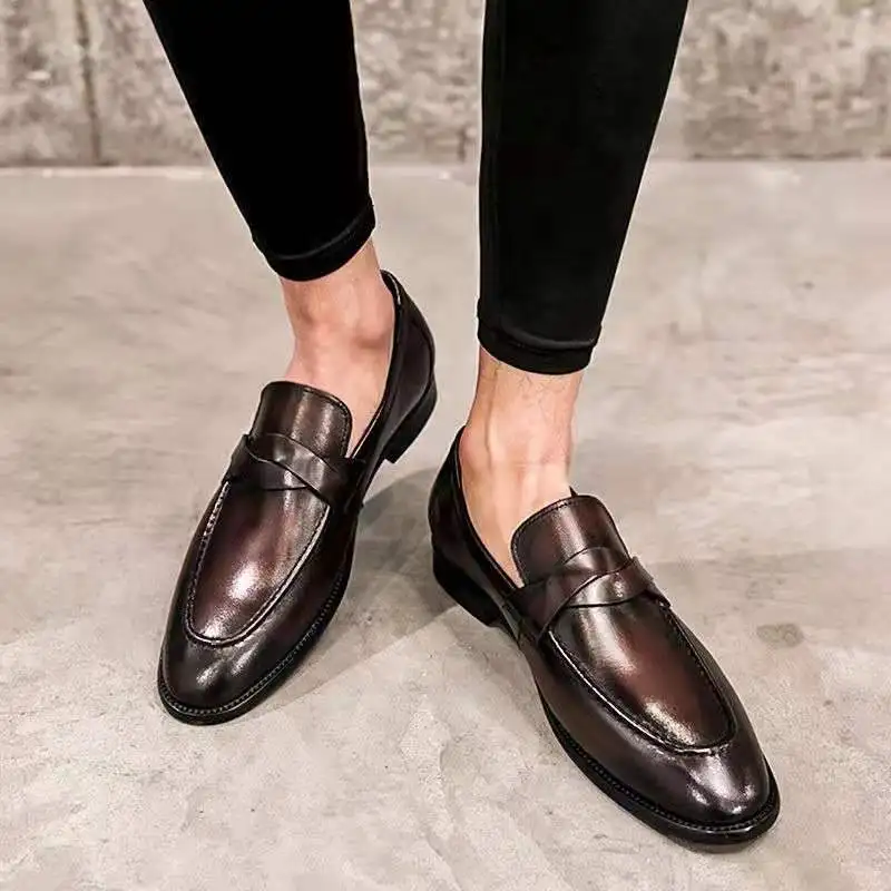 PU Leather Dress Shoes for Men Trendy Mens Office Shoes Breathable Casual Men Dress Shoes