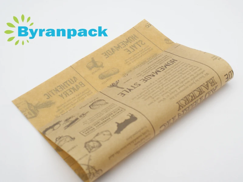 Custom printed food grade wrapping greaseproof paper baking paper parchment paper