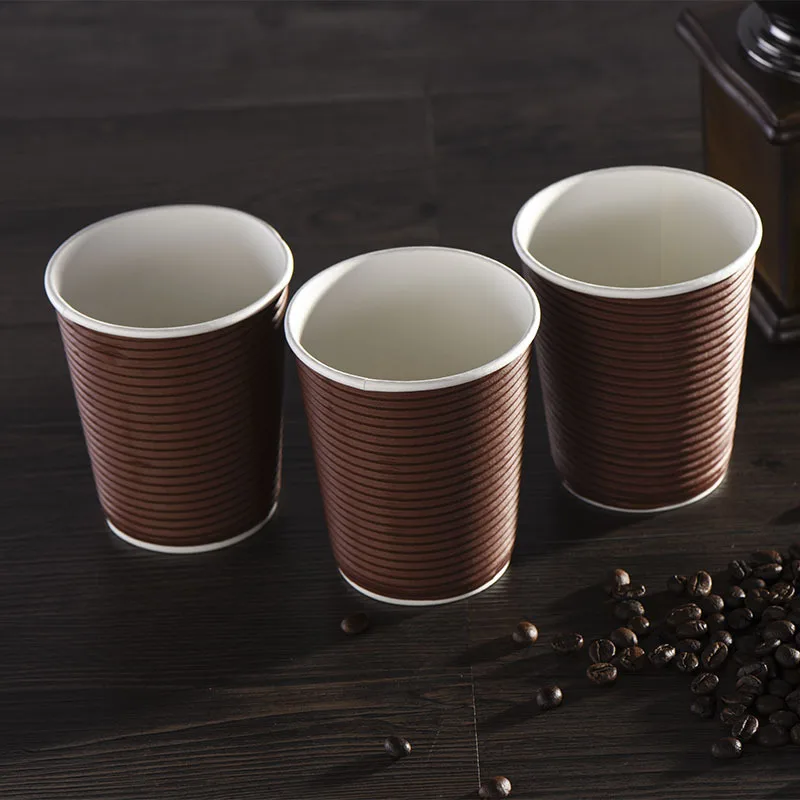Wholesale 12oz double wall paper tea cup biodegradable disposable paper cups for coffee cup paper with logo