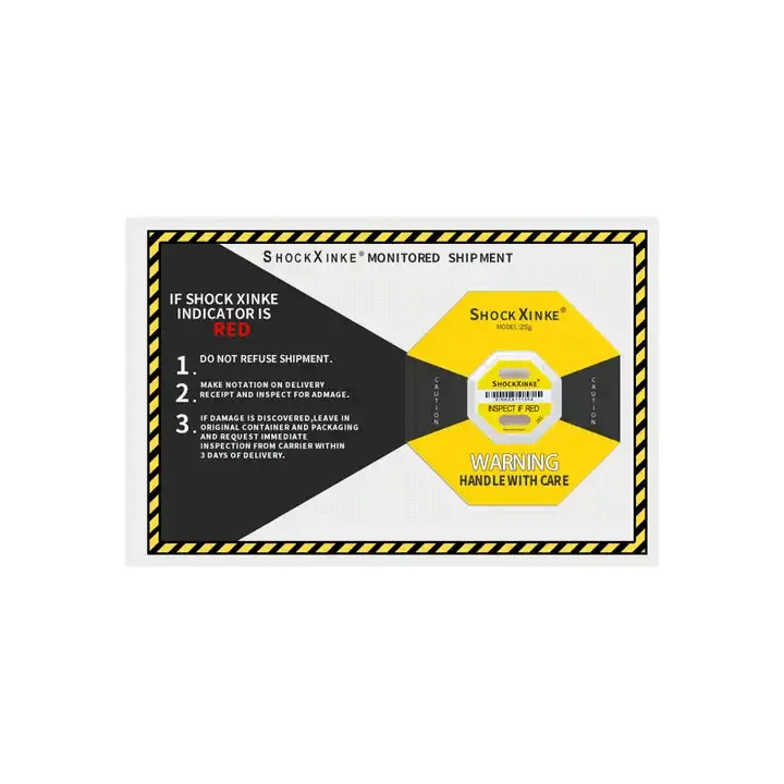 Scratch-Off Acrylic Cargo Indicator Labels Anti-Fall Tilt Shock Monitoring Stickers Printable Industrial Use Shipping Packaging