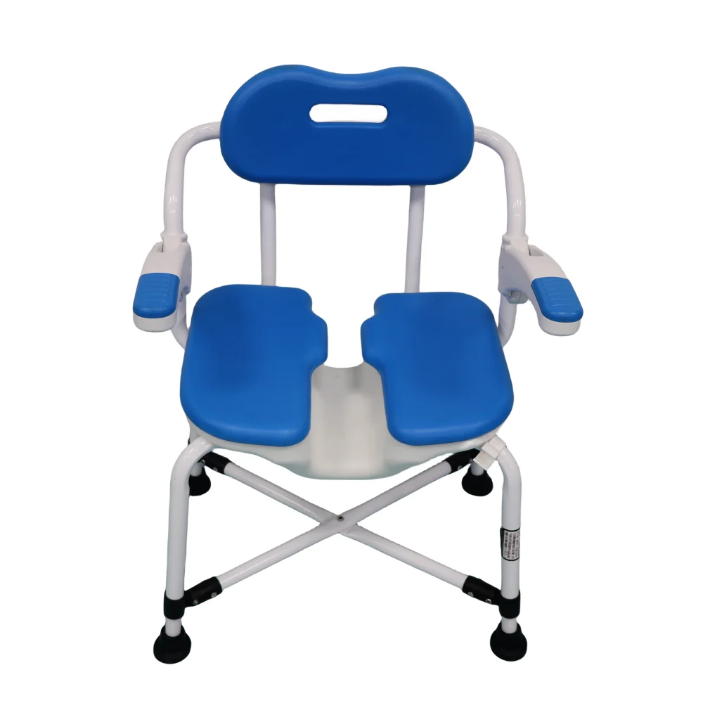 Foldable Bath Chair Shower Bathroom Chair with Fixed Non-Slip Armrest Bathroom Safety Equipment