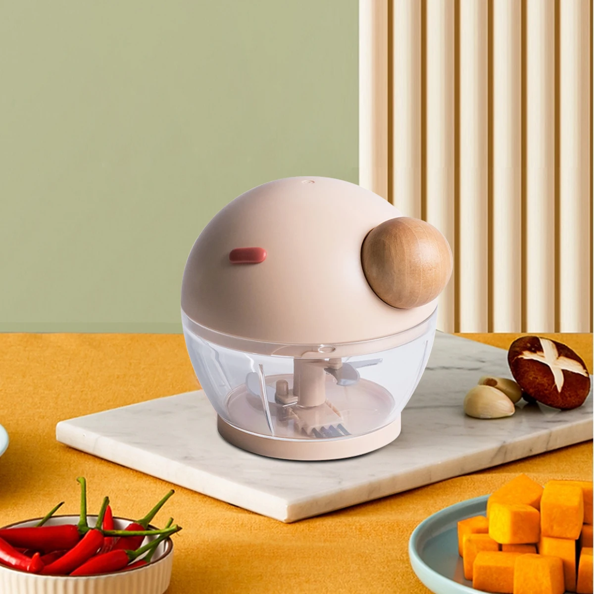 500ML Hand Pull String Mini Multi Functional Meat Vegetable Garlic Chopper