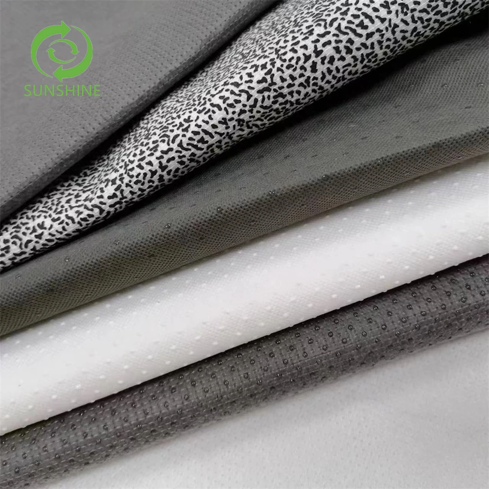 Pet mattress fabric stitchbond PVC white dot 80-180gsm anti-nonslip fabric stitch bond nonwoven fabric for Mattress and sofa