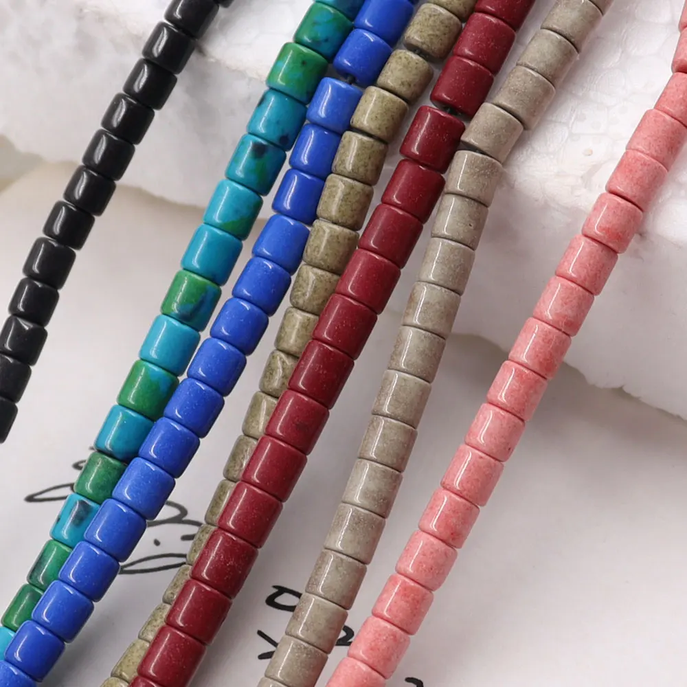 4x4MM cylinder shaped Anion oxide blue beaded strings gemstone beads natural for diy