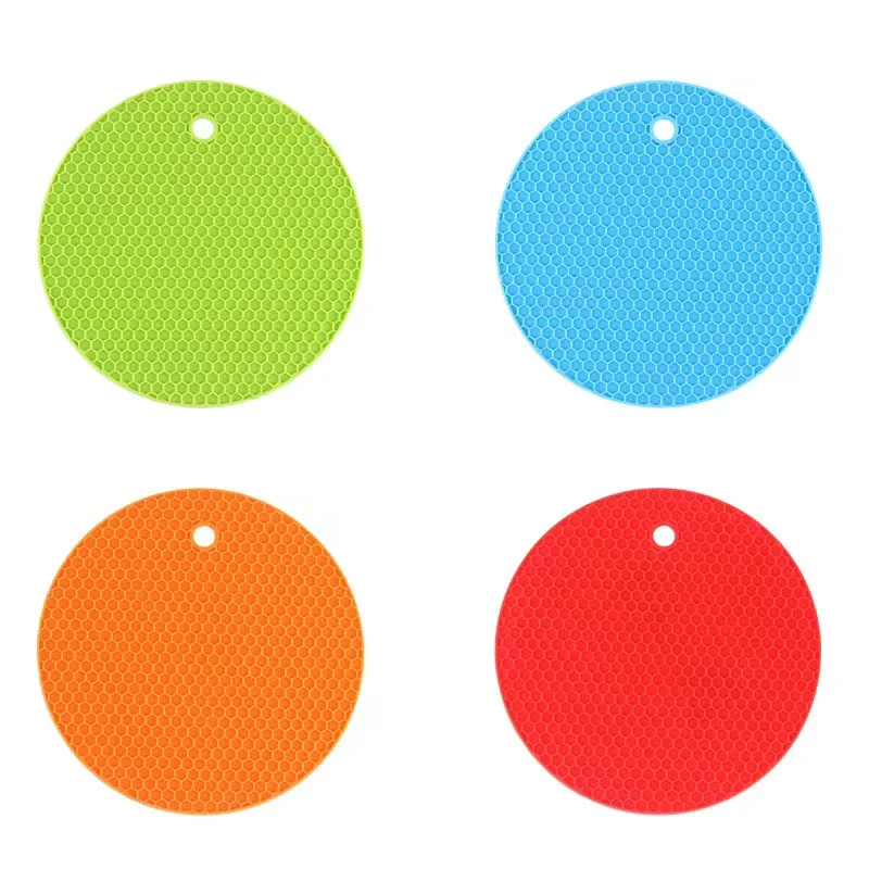 New Product High Temperature Non-Slip And Non-Shift Round Honeycomb Silicone Heat Pad