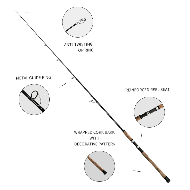 Heavy Carbon Fiber Offshore Saltwater Fishing Rods Medium Heavy with EVA Handle for Sea Tuna Snapper Trolling River Lake Stream