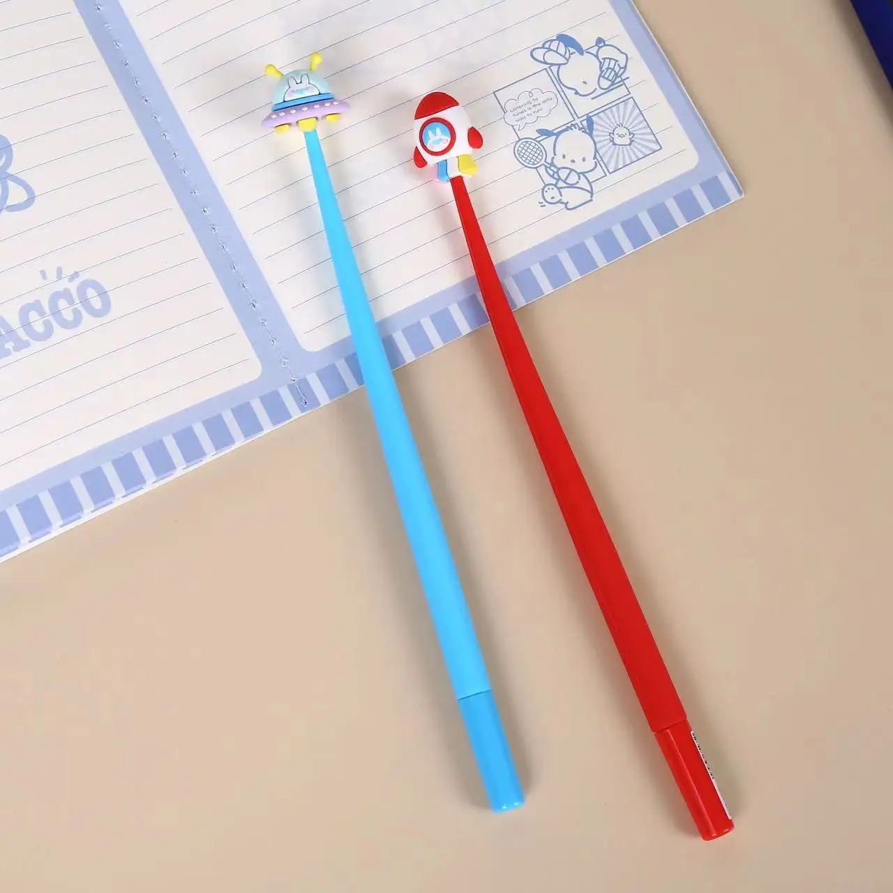 Wholesale  Manufacturer New Creative Soft Silicon Gel Pen Ink Pen Astronaut  Rocket Space Black Gel Pen for Kids