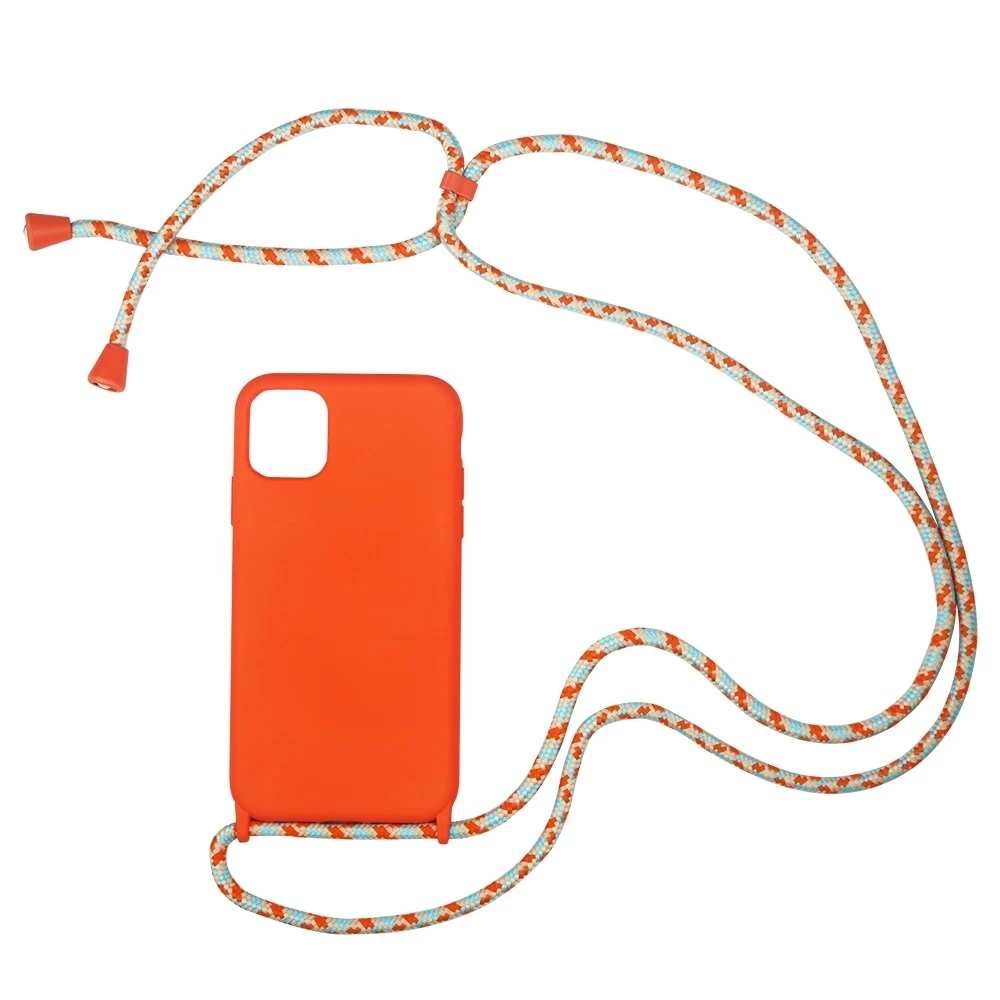 Crossbody Necklace Cell Phone Cases for iPhone 11 X XS MAX XR 6s 6 7 8 Plus Lanyard Silicone Cover with neck Strap chain funda