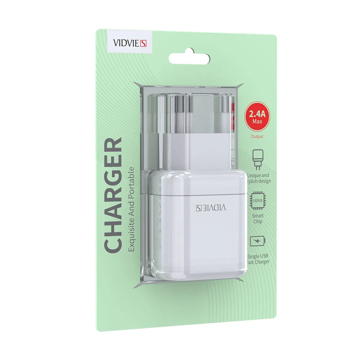 
VIDVIE Newest 5V 2.4A Quick EU Charger Mobile Phone QC2.0 USB Wall Adapter Promotional Suit 