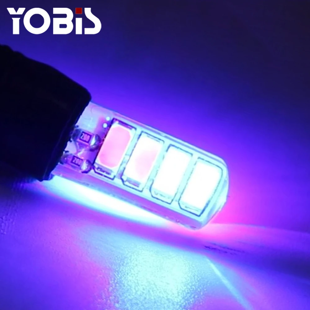 Factory direct T10 5630 8SMD silicone flashing two-color LED license plate light width lamp door light